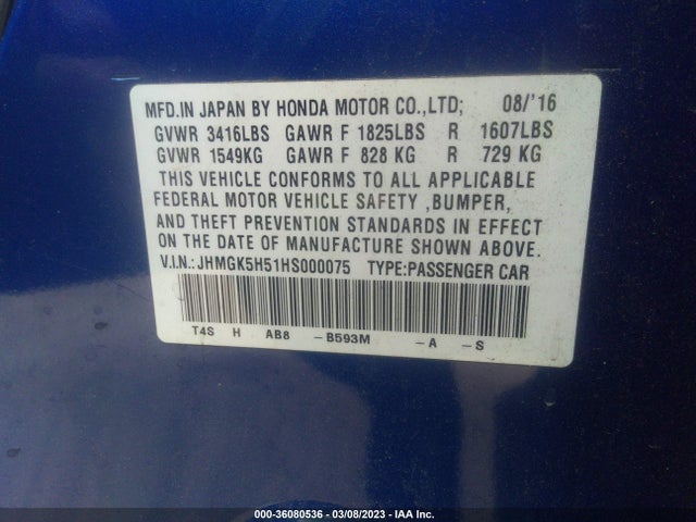 Honda FIT LX 2017 JHMGK5H51HS000075 Image 10