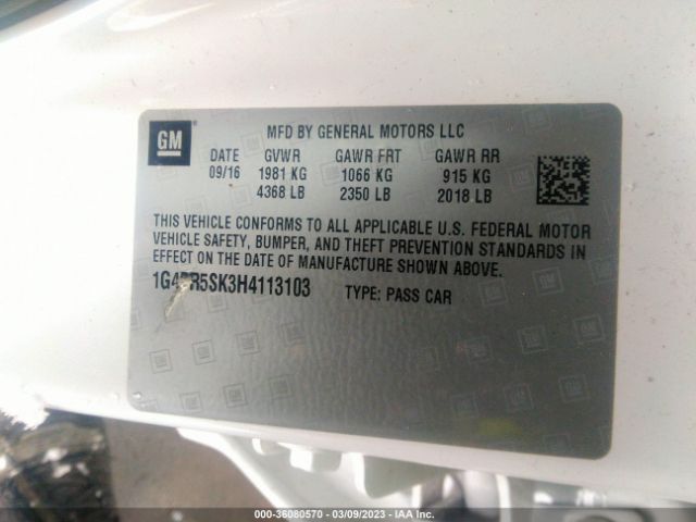 1G4PR5SK3H4113103 Buick Verano Sport Touring