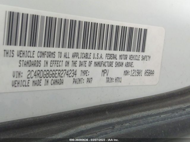 2C4RDGBG6ER274234 Dodge Grand Caravan American Value Pkg