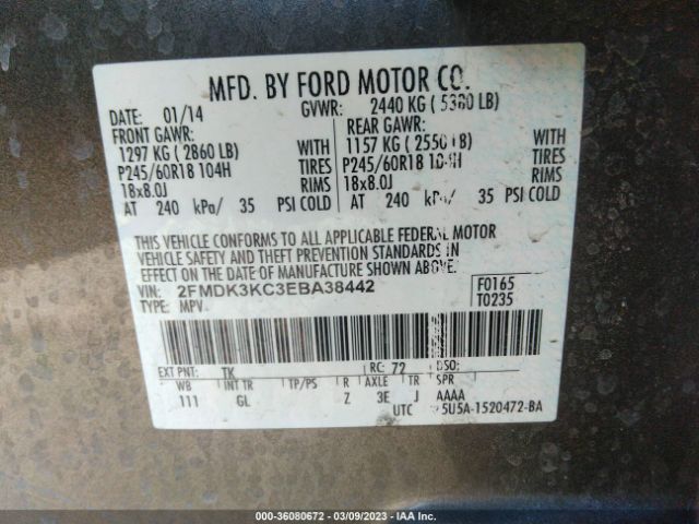 2FMDK3KC3EBA38442 Ford Edge Limited