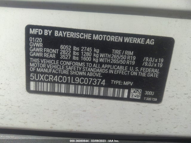 BMW X5 Sdrive40i 2020 5UXCR4C01L9C07374 Image 10