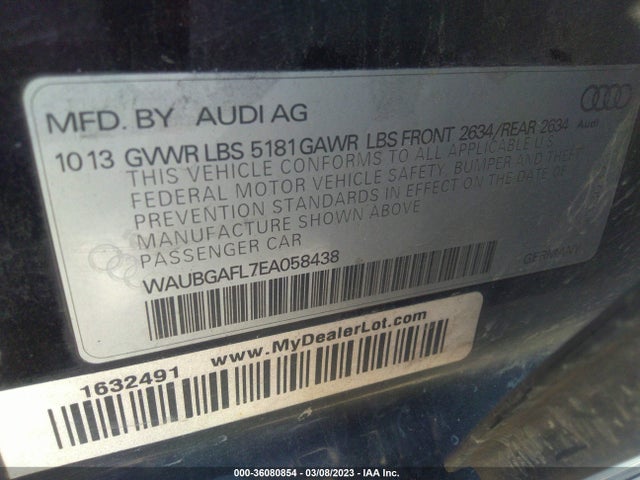 WAUBGAFL7EA058438 Audi S4 Premium Plus