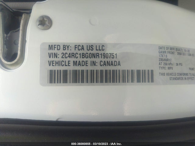 Chrysler Pacifica Touring L 2022 2C4RC1BG0NR190751 Image 9