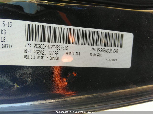 Dodge Charger Sxt 2015 2C3CDXHG7FH857629 Image 9