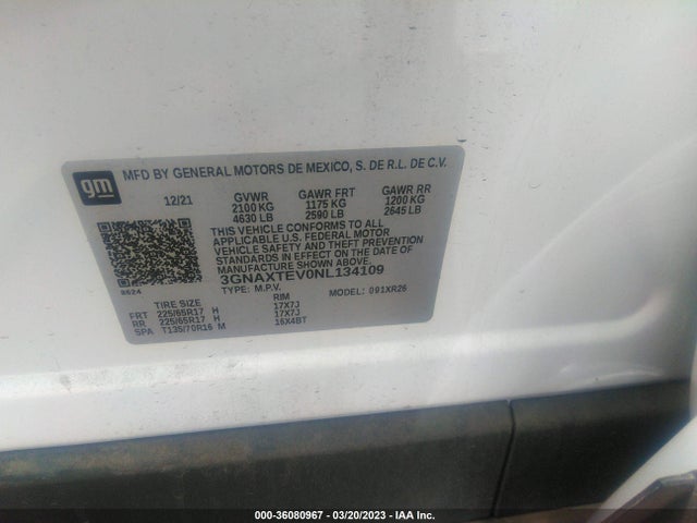 Chevrolet EQUINOX LT 2022 3GNAXTEV0NL134109 Image 9