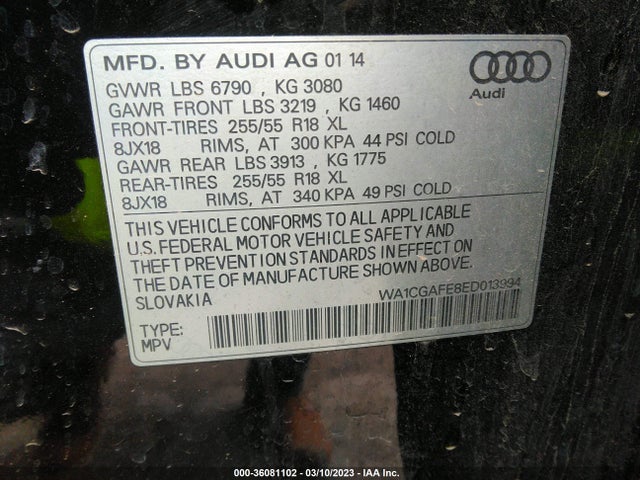 WA1CGAFE8ED013994 Audi Q7 3.0t Premium