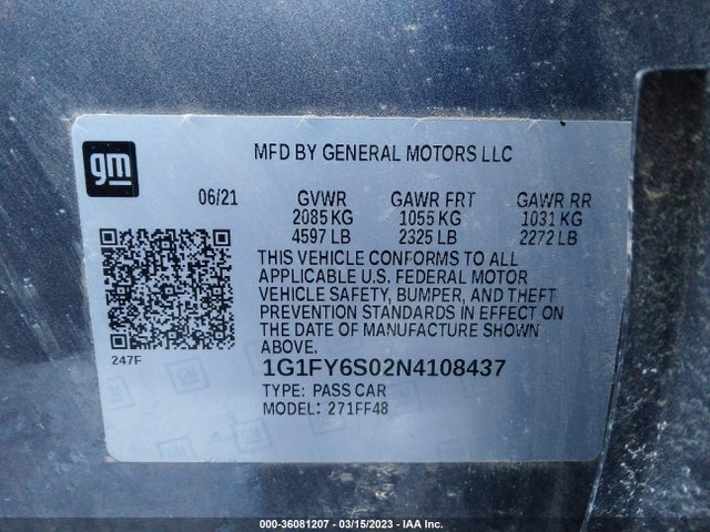 Chevrolet Bolt Euv Lt 2022 1G1FY6S02N4108437 Image 9