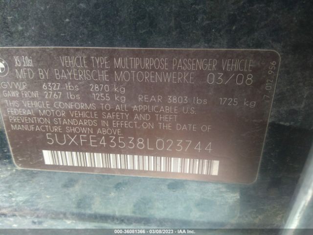 5UXFE43538L023744 BMW X5 3.0SI