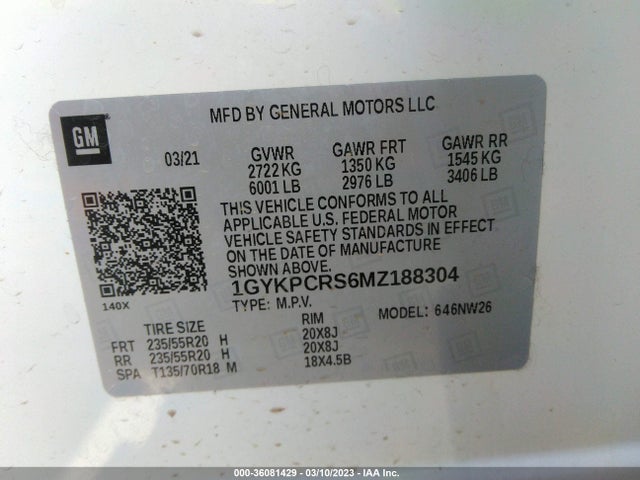 Cadillac Xt6 Premium Luxury 2021 1GYKPCRS6MZ188304 Image 11