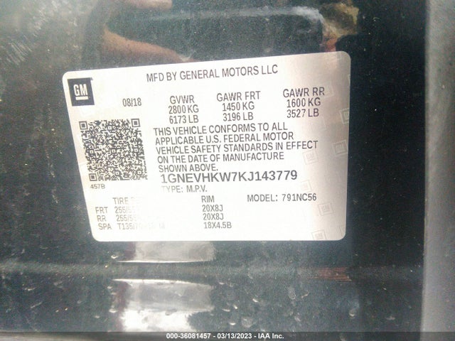 Chevrolet Traverse Lt Leather 2019 1GNEVHKW7KJ143779 Image 10