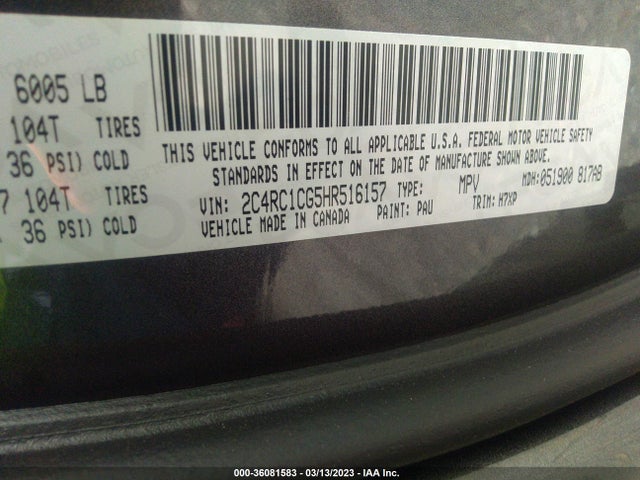 Chrysler Pacifica Lx 2017 2C4RC1CG5HR516157 Image 10