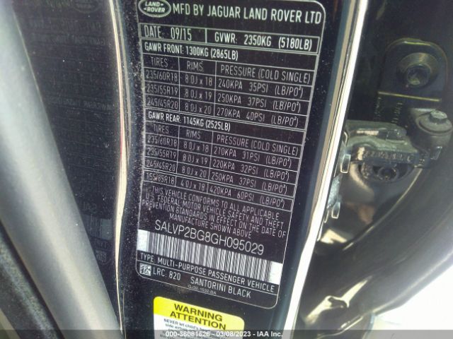 SALVP2BG8GH095029 Land Rover Range Rover Evoque Se