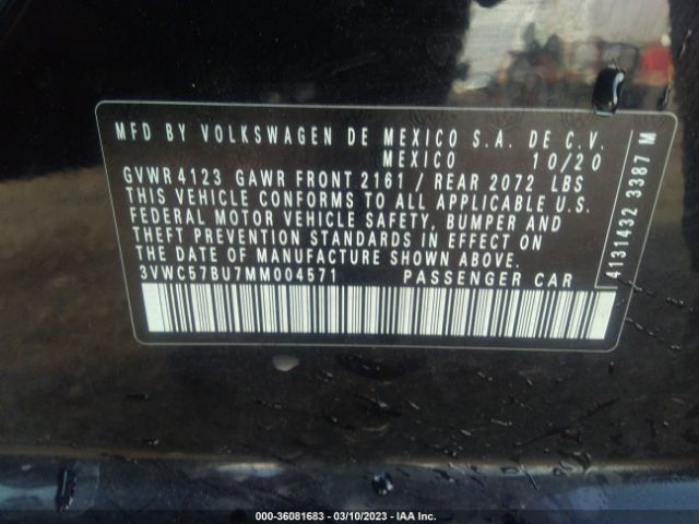 3VWC57BU7MM004571 Volkswagen Jetta S/se/r-line