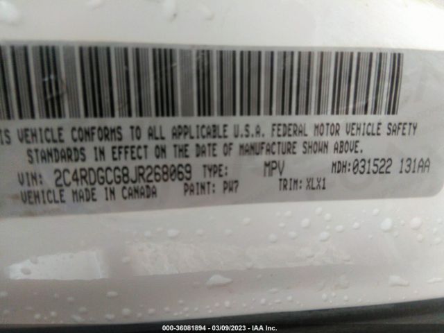 2C4RDGCG8JR268069 Dodge Grand Caravan Sxt