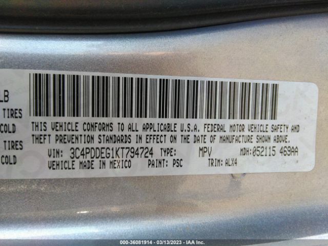 3C4PDDEG1KT794724 Dodge JOURNEY GT