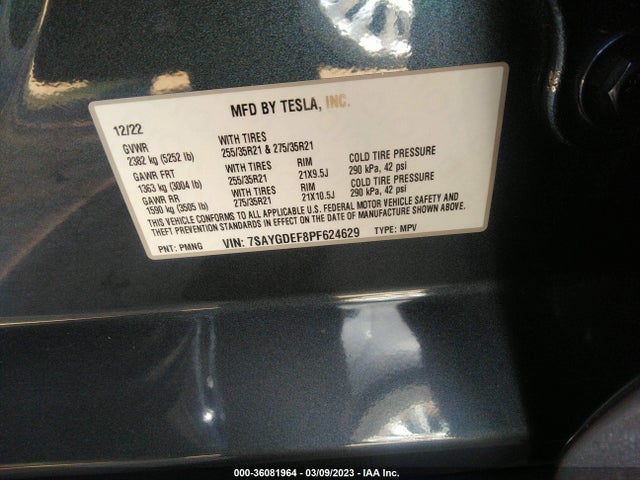 Tesla Model Y Performance 2023 7SAYGDEF8PF624629 Image 10