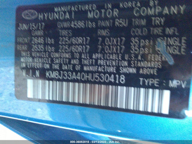 Hyundai Tucson Se Plus 2017 KM8J33A40HU530418 Image 10