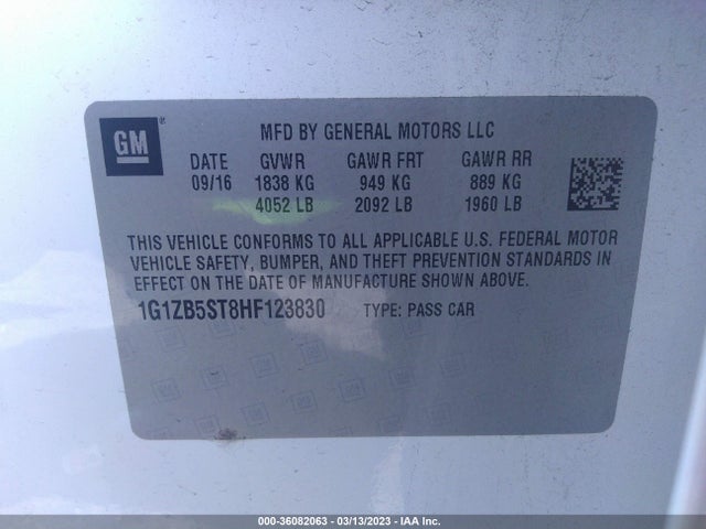 Chevrolet MALIBU LS 2017 1G1ZB5ST8HF123830 Image 9