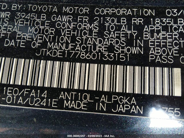 2006 SCION TC VIN: JTKDE177860133151