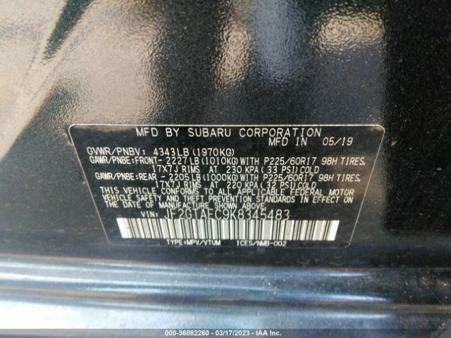 JF2GTAEC9K8345483 Subaru Crosstrek Premium