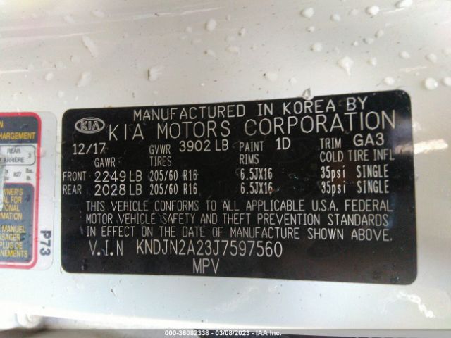 KNDJN2A23J7597560 KIA Soul Base