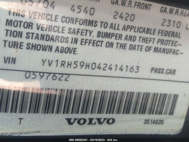 YV1RH59H042414163 Volvo S60