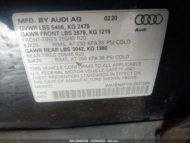 WA1ENAFY3L2077264 Audi Q5 Titanium Premium Plus
