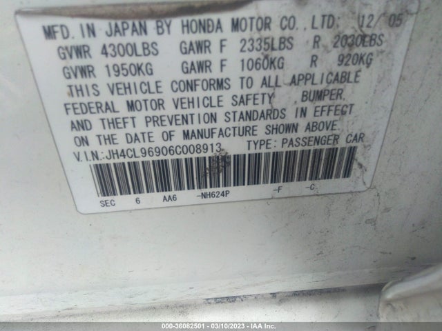 JH4CL96906C008913 Acura Tsx Navi