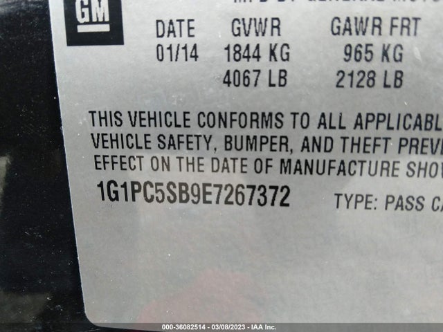Chevrolet Cruze 1lt 2014 1G1PC5SB9E7267372 Image 10
