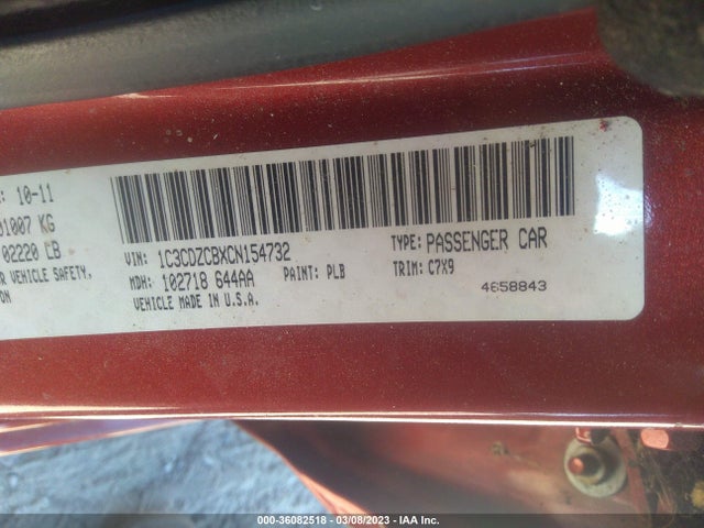 Dodge Avenger Sxt 2012 1C3CDZCBXCN154732 Image 10