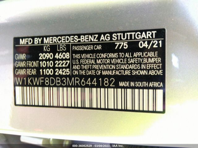 W1KWF8DB3MR644182 Mercedes-Benz C-class C 300