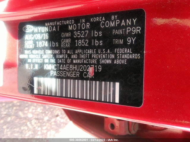 Hyundai ACCENT SE 2017 KMHCT4AE8HU202719 Image 11
