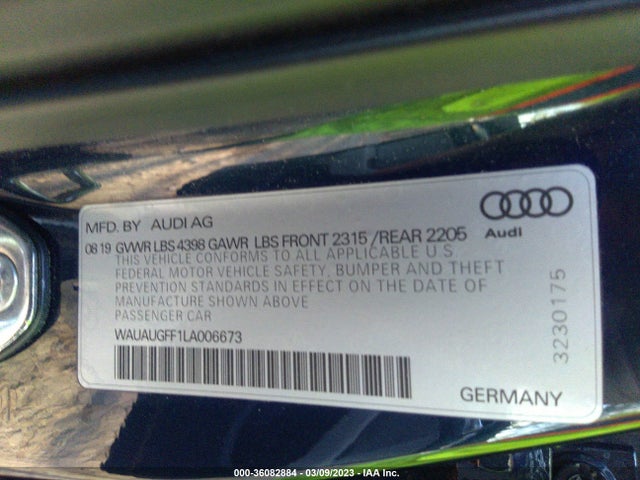 Audi A3 Sedan Premium 2020 WAUAUGFF1LA006673 Image 9