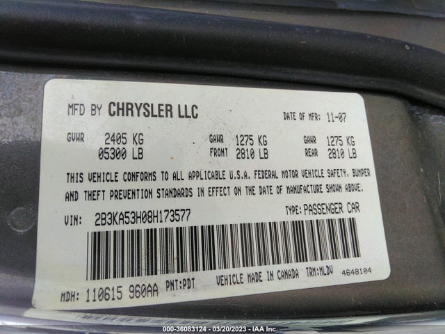Dodge Charger 2008 2B3KA43G28H287338 Image 10