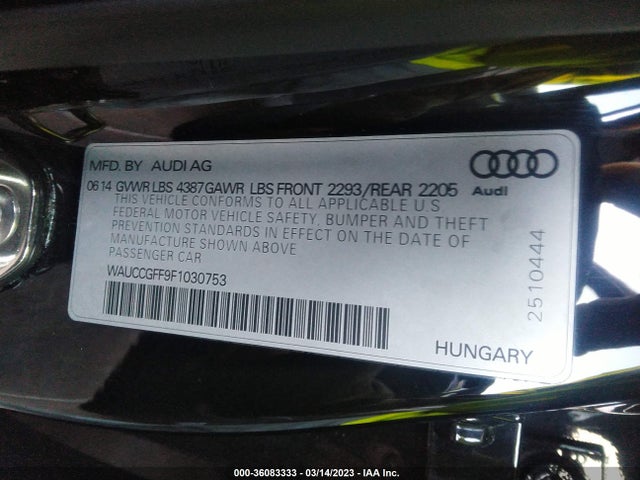 WAUCCGFF9F1030753 Audi A3 1.8t Premium Plus