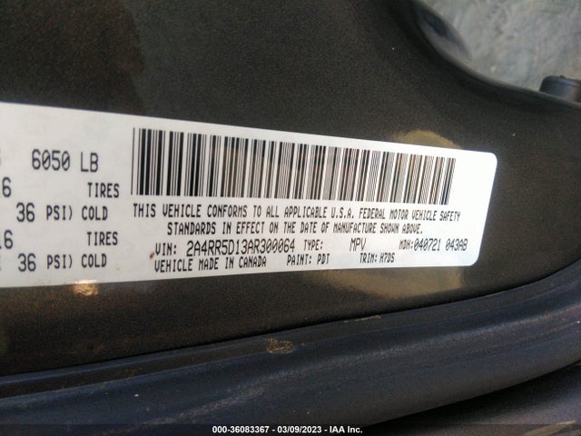 2010 CHRYSLER TOWN & COUNTRY TOURING VIN: 2A4RR5D13AR300064