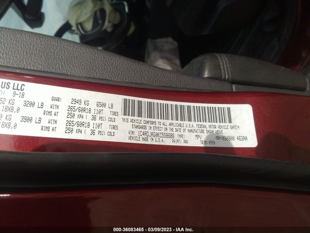 Dodge Durango Sxt 2019 1C4RDJAG0KC558686 Image 9