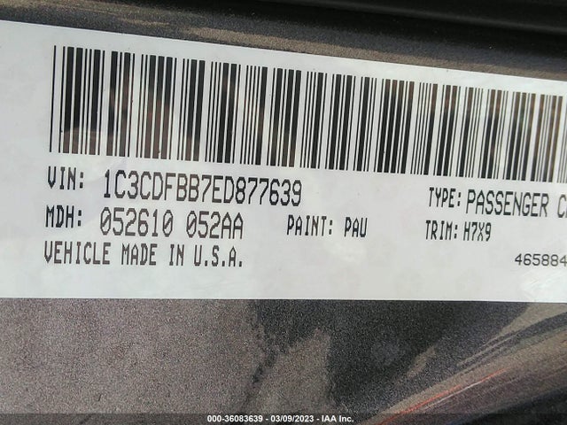 Dodge DART SXT 2014 1C3CDFBB7ED877639 Image 9