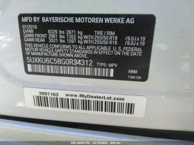 5UXKU6C58G0R34312 BMW X6 Xdrive50i