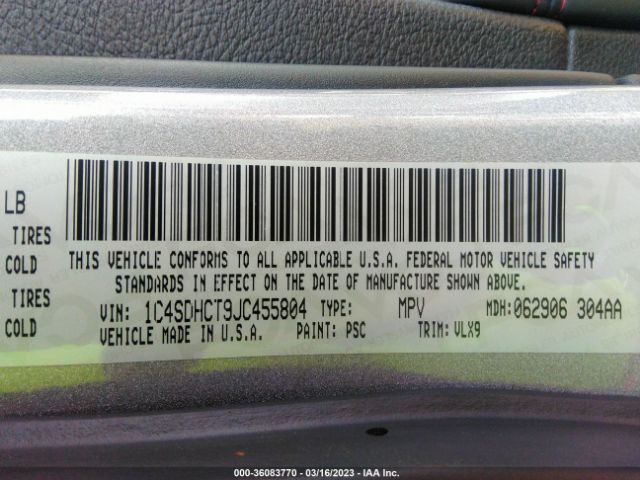 1C4SDHCT9JC455804 Dodge Durango R/t