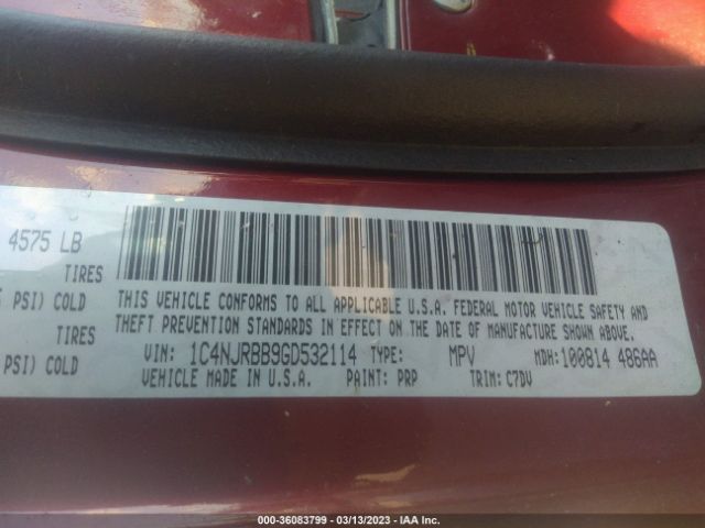 1C4NJRBB9GD532114 Jeep Patriot Sport
