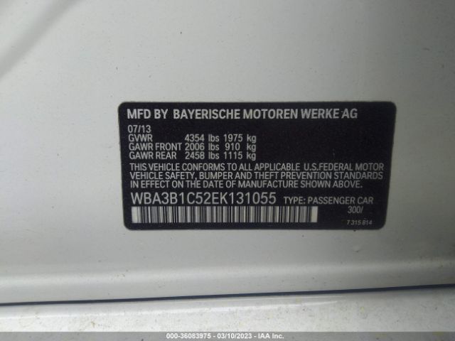 WBA3B1C52EK131055 BMW 3 Series 320i