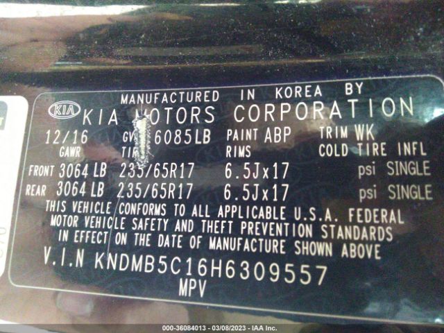 KNDMB5C16H6309557 KIA SEDONA LX