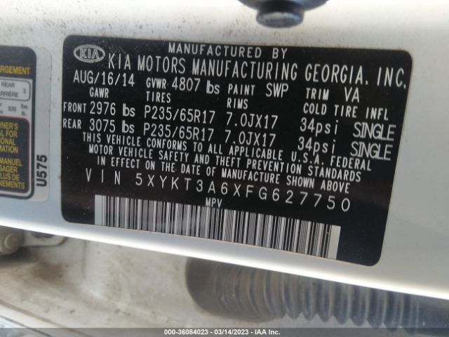 5XYKT3A6XFG627750 KIA SORENTO LX