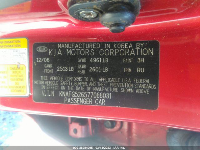 KNAFG526577066031 KIA Rondo Ex
