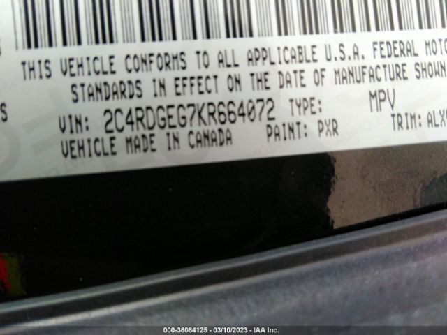 2C4RDGEG7KR664072 Dodge Grand Caravan Gt
