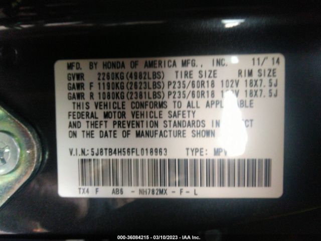 5J8TB4H56FL018963 Acura Rdx Tech Pkg
