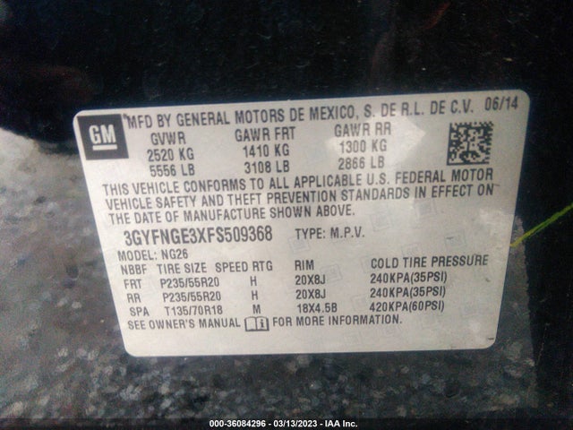 Cadillac Srx Premium Collection 2015 3GYFNGE3XFS509368 Image 11