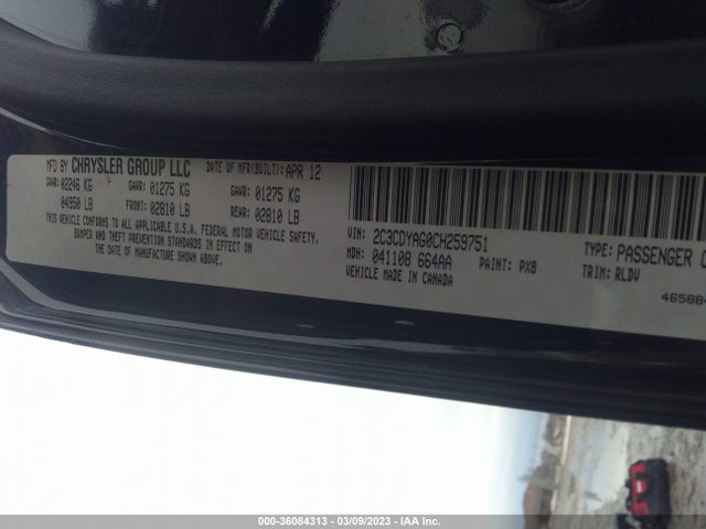 Dodge Challenger Sxt Plus 2012 2C3CDYAG0CH259751 Image 10