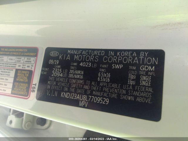 KNDJ23AU8L7709529 KIA SOUL LX